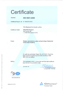 ISO 9001-2008 valvitalia actuadores y valvulas